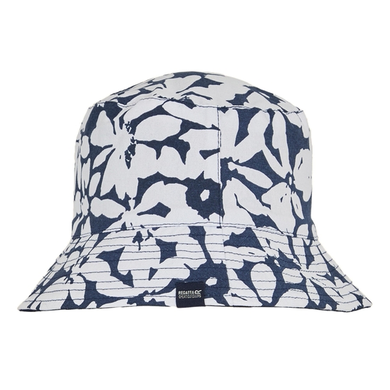Women's Reversible Bucket Hat | Navy Abstract Flower Print Navy