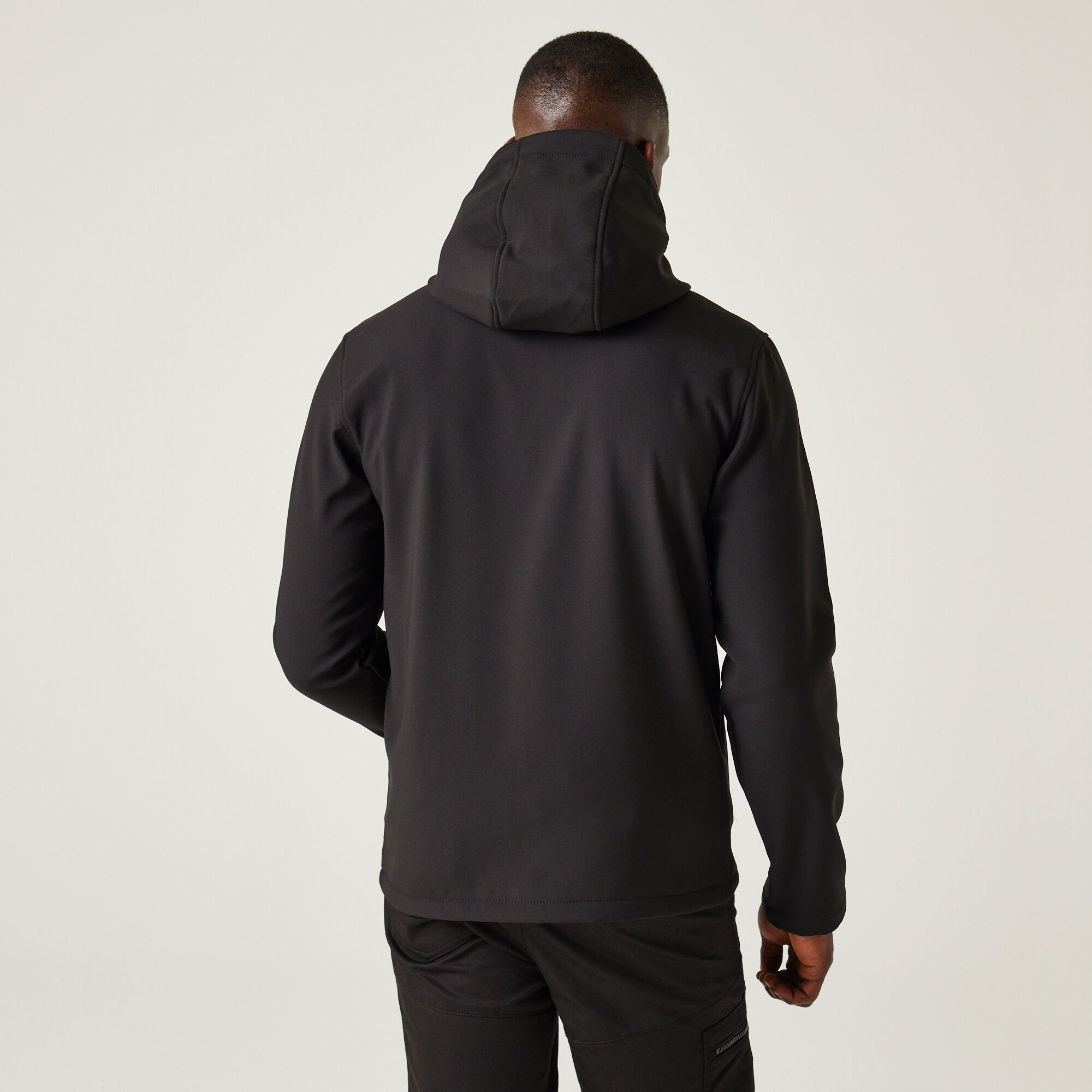 Men's Navigate 2 Layer Hooded Softshell Jacket | Black Orange Pop