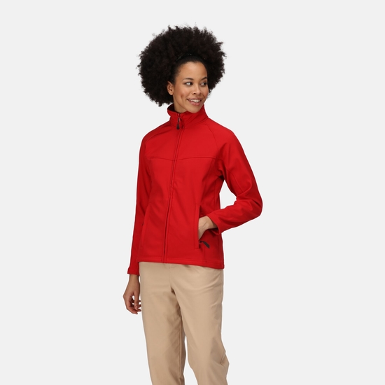 Women's Uproar Interactive Softshell Jacket | Classic Red Seal Grey