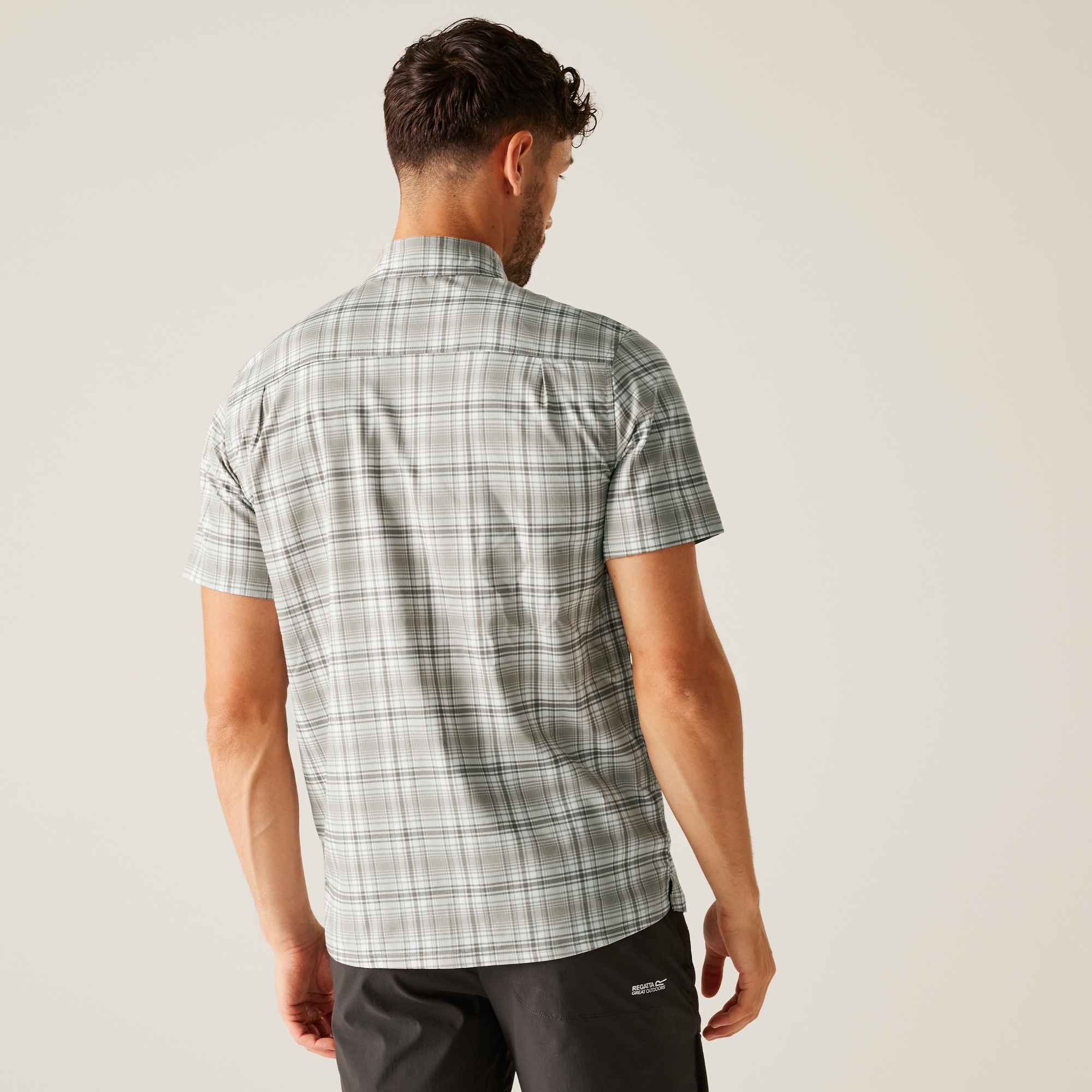 Men's Begarno Short Sleeve Shirt | White Golden Sand Treetop Check