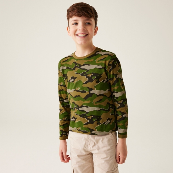 Kids' Wenbie III Graphic T-Shirt | Nephrite Green Camo Print