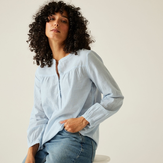 Women's Natine Lightweight Shirt | Chambray Blue Ticking Stripe