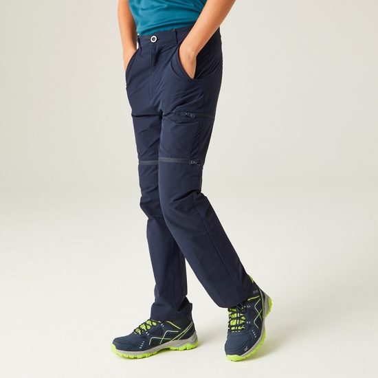 Kids' Highton Stretch Zip Off Walking Trousers | Navy