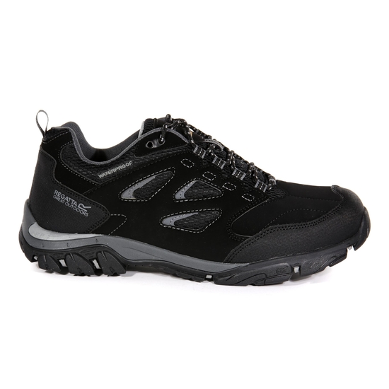 Men's Holcombe Waterproof Low Walking Shoes | Black Granite