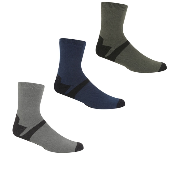 3 Pack Outdoor Lifestyle Sock | Dark Steel Dark Denim