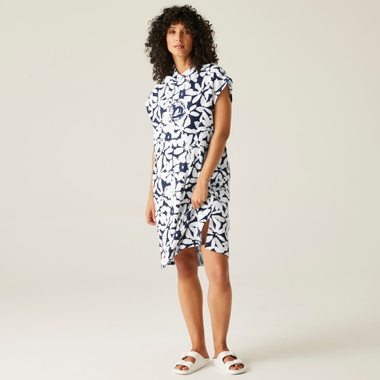 Adult's Towel Robe | Navy White Large Floral
