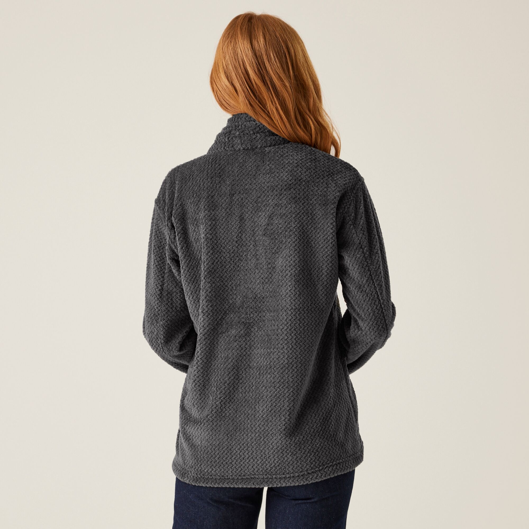 Women's Heidy Fluffy Full Zip Fleece | Dark Grey