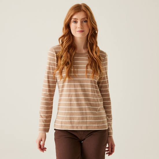 Women's Federica II Long Sleeved T-Shirt | Warm Taupe Light Vanilla