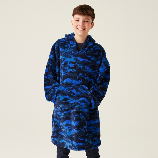 Kids' Cosy Poncho | Strong Blue Camo