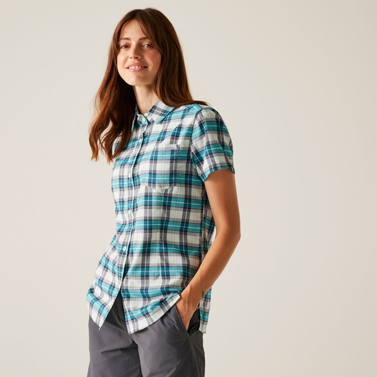 Women's Begarno Short Sleeve Shirt | Icy Morn Exotic Plume Check