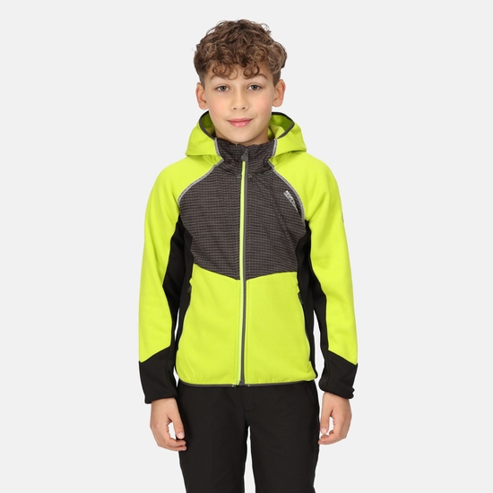 Kids' Prenton Lightweight Fleece | Bright Kiwi Dark Grey Black