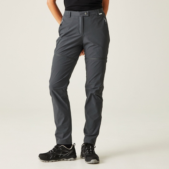 Women's Mountain Zip Off Walking Trousers | Seal Grey