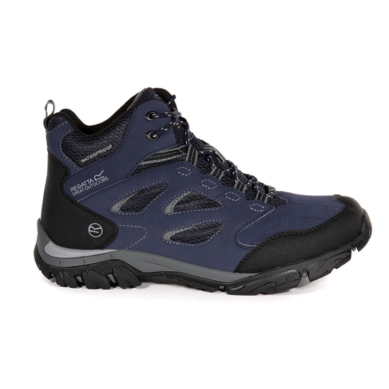 Men's Holcombe Waterproof Mid Walking Boots | Navy Granite