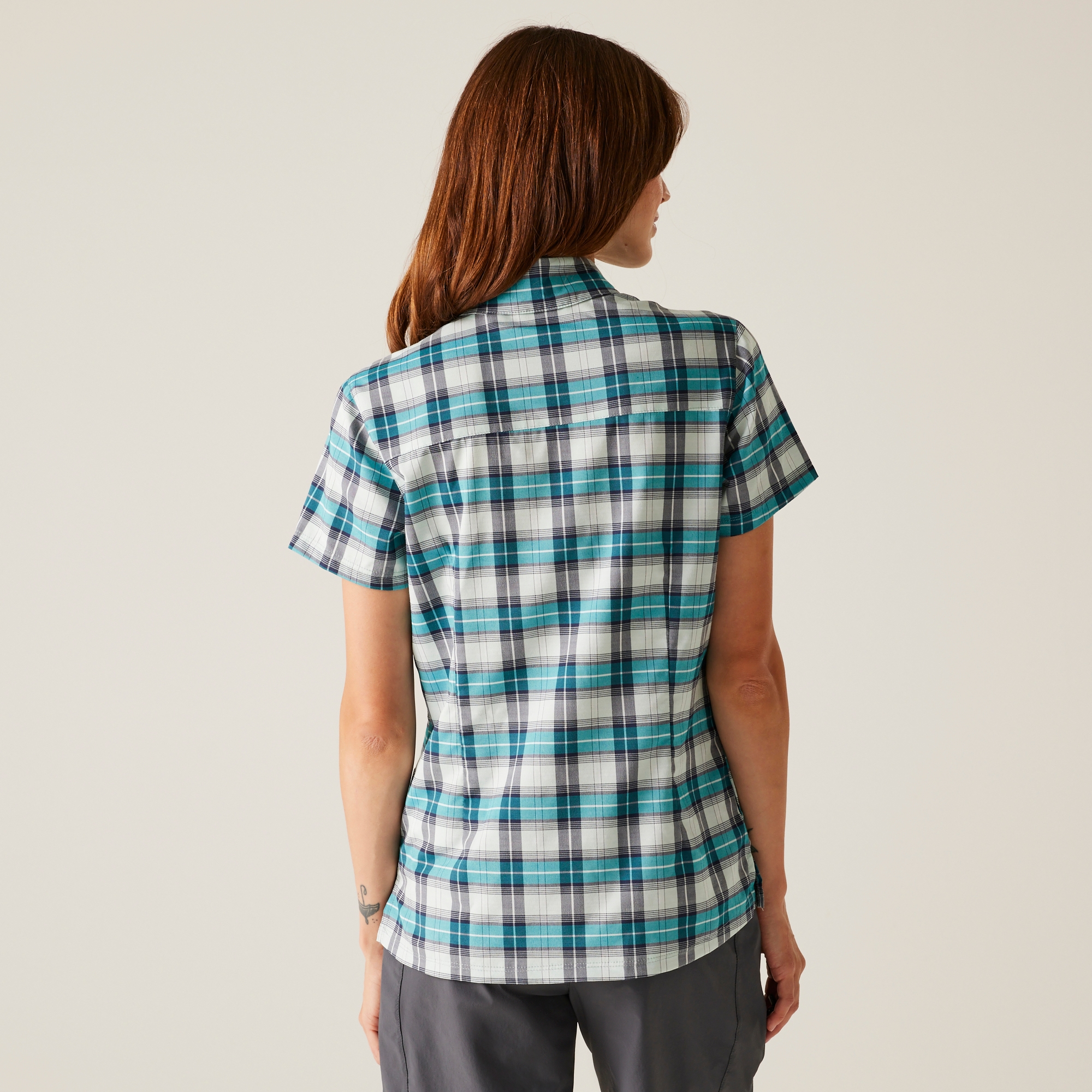 Women's Begarno Short Sleeve Shirt | Icy Morn Exotic Plume Check