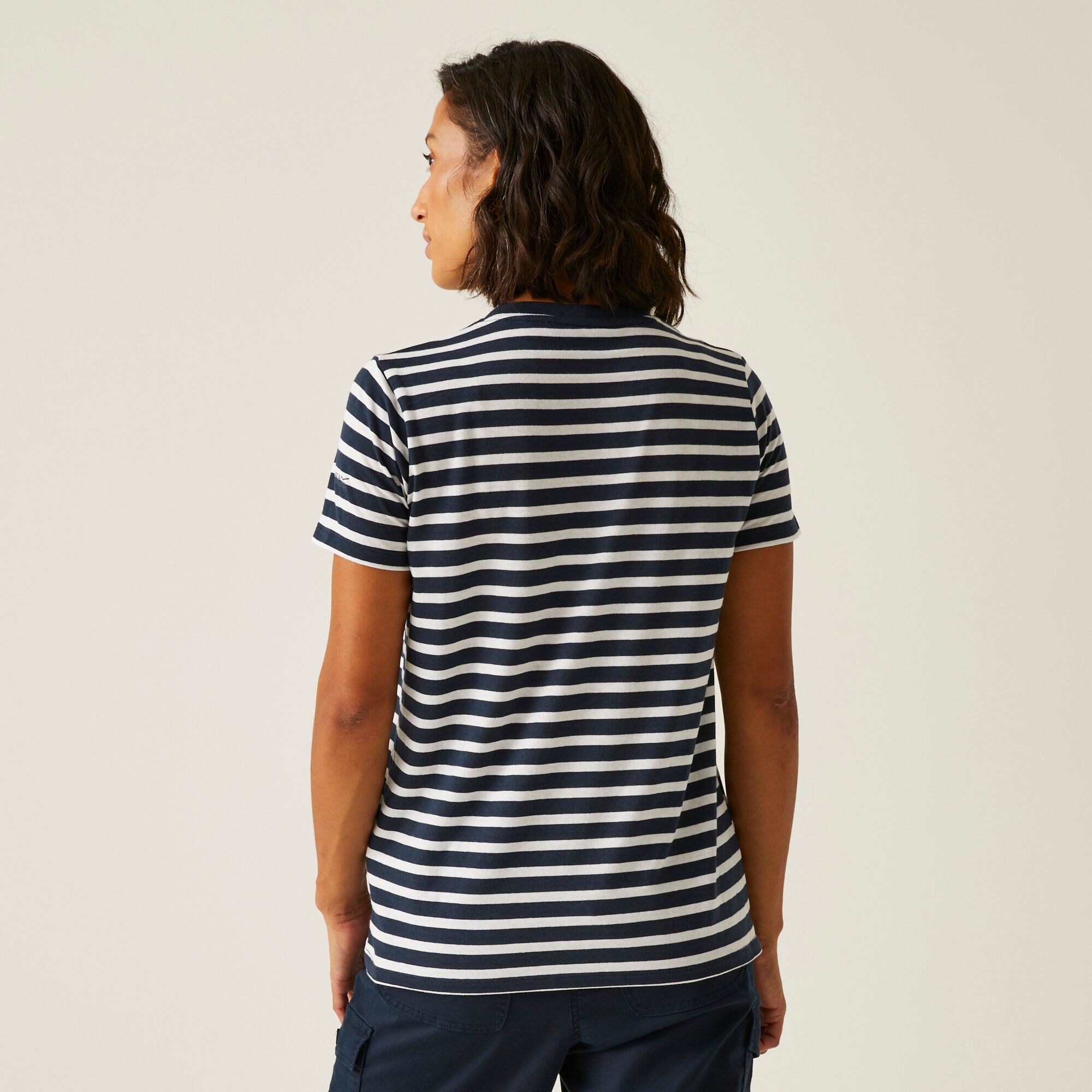 Women's Bayletta Short Sleeve T-Shirt | Navy White Stripe