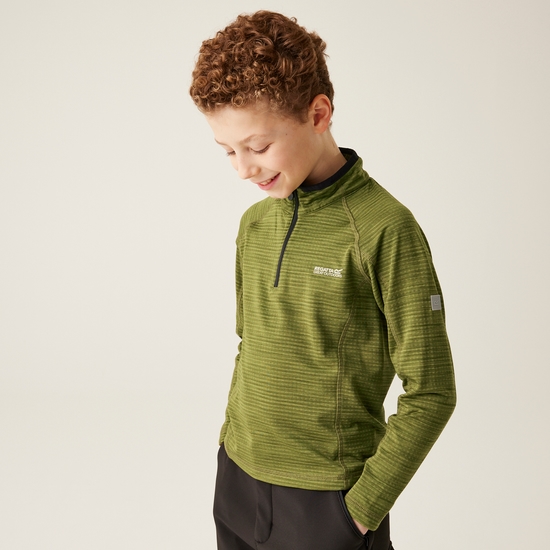 Kids' Berley Half Zip Fleece | Nephrite Green Black