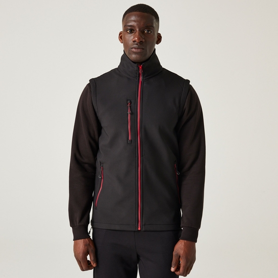 Men's Navigate 2 Layer Softshell Bodywarmer | Black Classic Red