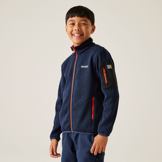 Kids' Newhill Full Zip Fleece | Midnight Tangerine Tango