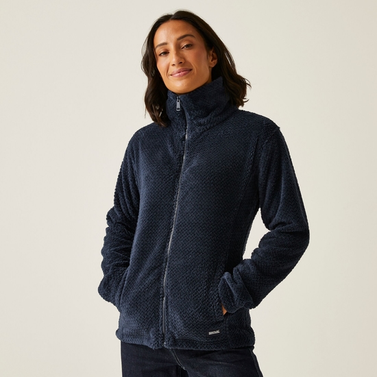 Women's Heidy Fluffy Full Zip Fleece | Navy