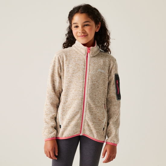 Kids' Newhill Full Zip Fleece | Light Vanilla Peach Bloom
