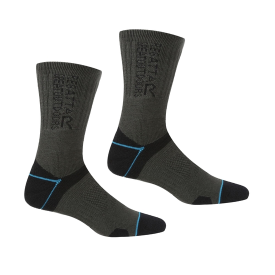 Womens 2 Pack Blister Protection II Sock | Black Ash Niagra Blue