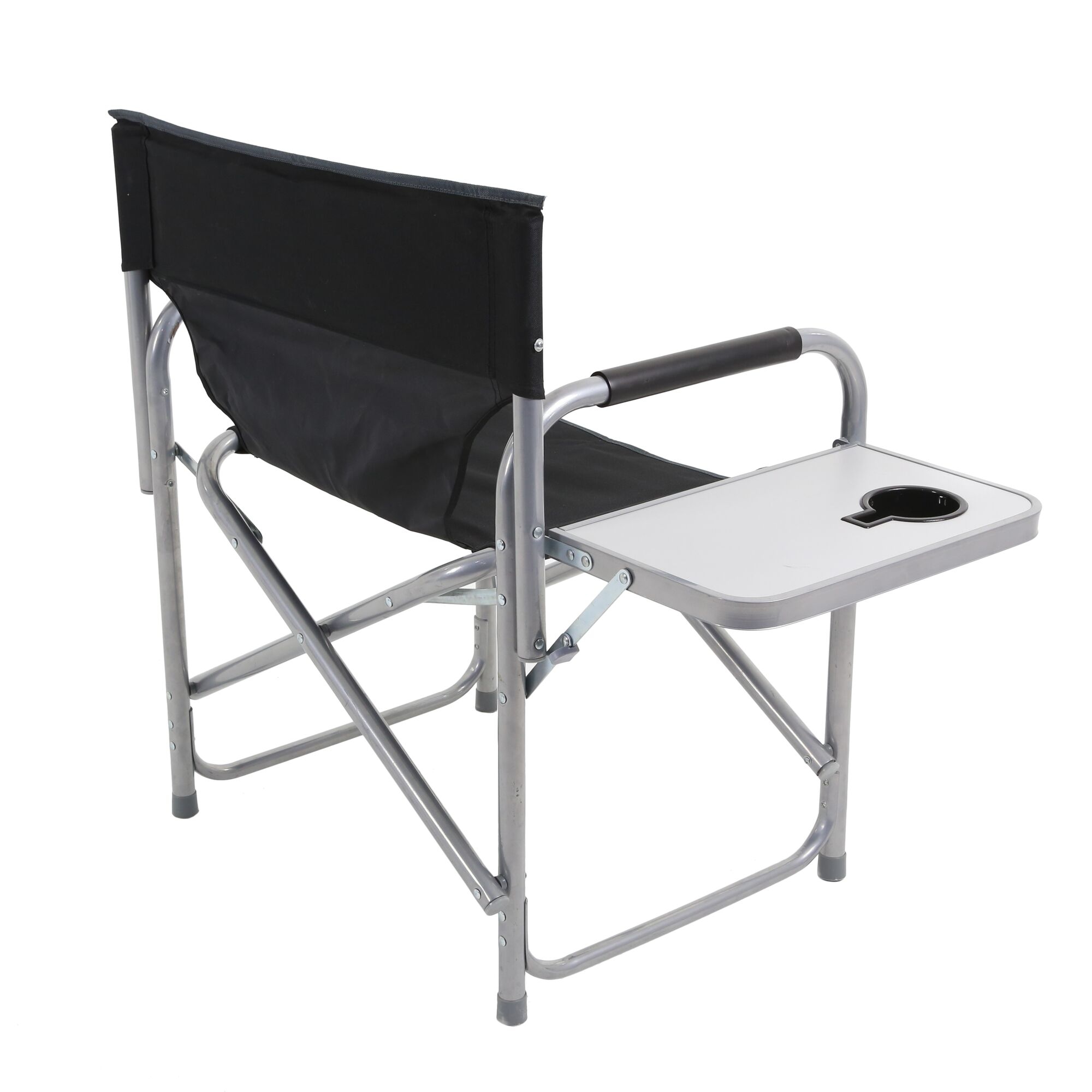 Sedile Director's Chair with Side Table | Black Seal Grey