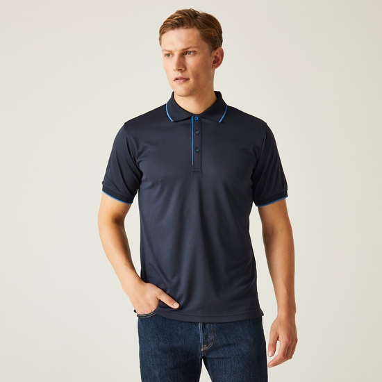 Men's Navigate Short Sleeve Polo Shirt | Navy French Blue