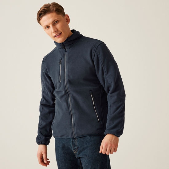 Men's Omicron III Waterproof Breathable Full Zip Fleece | Navy