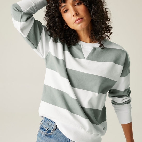 Women's Avika II Crew Neck Jumper | Glacier White Stripe