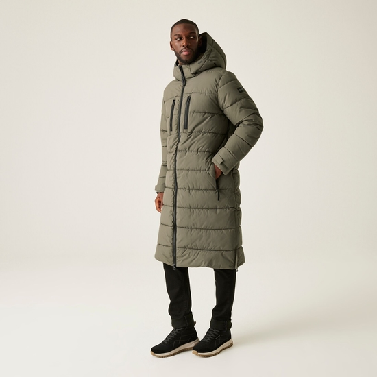 Men's Mottere Longline Padded Jacket | Crocodile Black