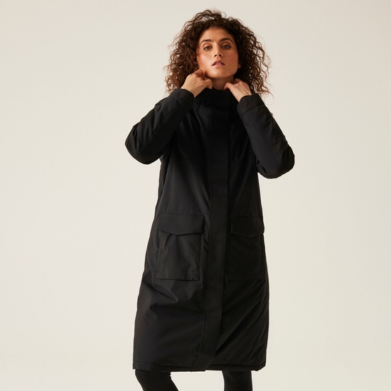 Women's Yarli Waterproof Longline Jacket | Black Dark Grey