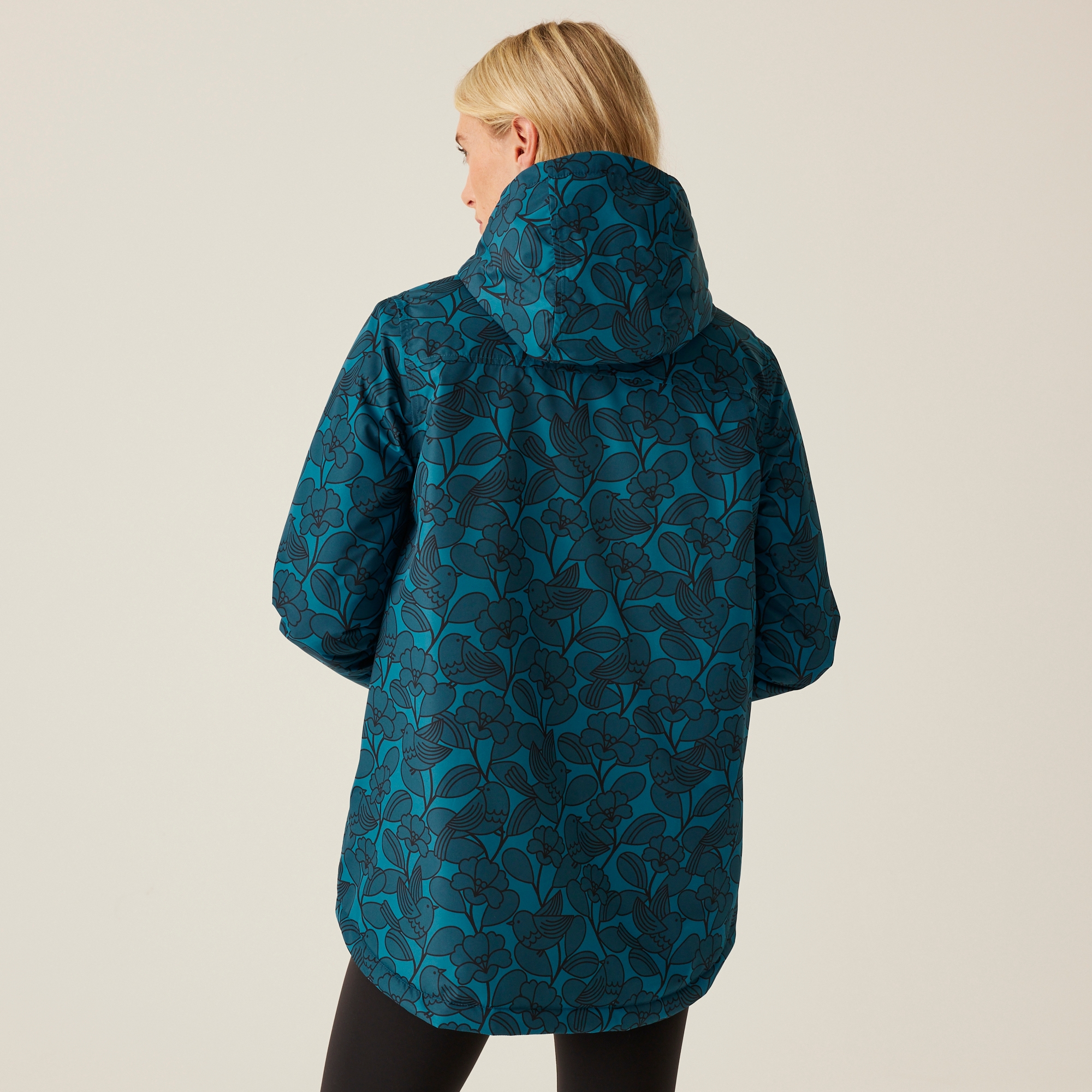Orla Kiely Mid Length Waterproof Jacket | Birdy Blue
