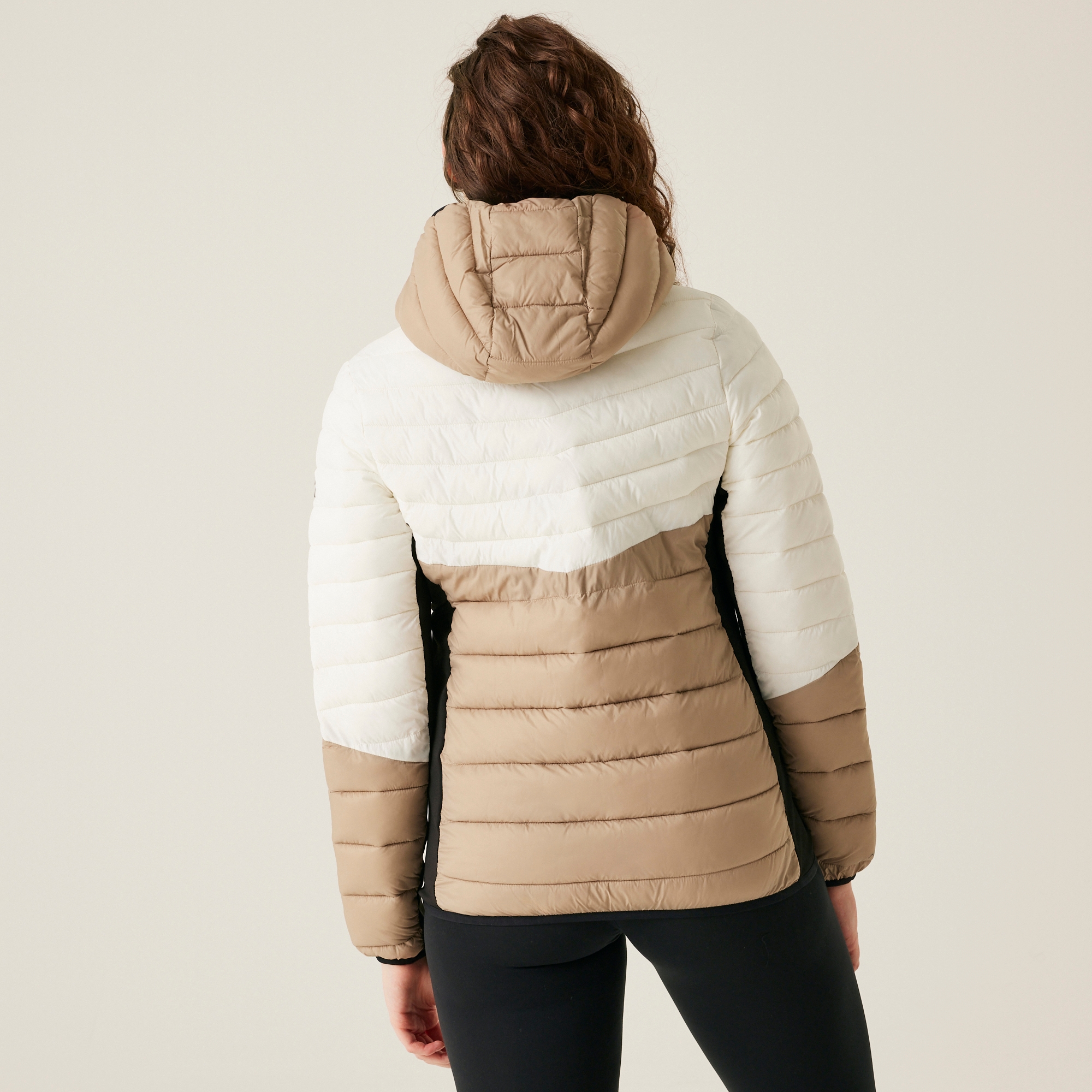 Women's Leedre Hooded Hybrid Jacket | Black Warm Taupe