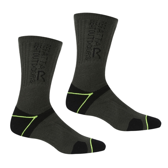 2 Pack Blister Protection II Sock | Black Electric Lime