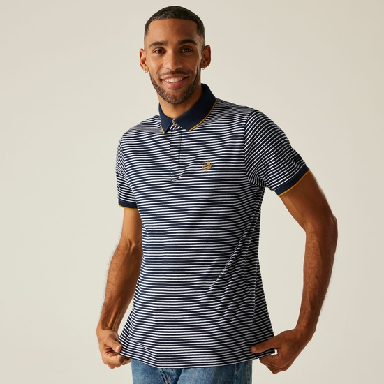 Men's Tiver Polo Shirt | Navy Stone White Stripe