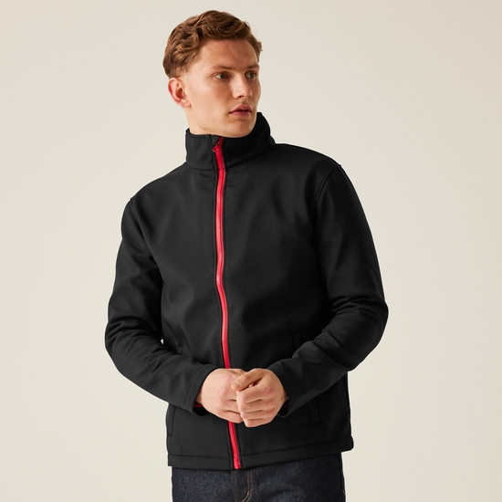 Men's Ablaze Printable Softshell Jacket | Black Classic Red