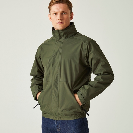 Men's Dover Fleece Lined Waterproof Insulated Bomber Jacket | Dark Khaki Marl Black