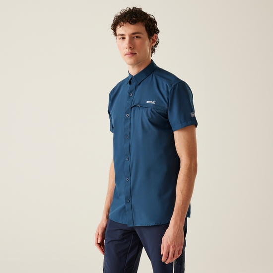 Men's Insect-Repellent Packaway Short Sleeve Shirt | Moonlight Denim