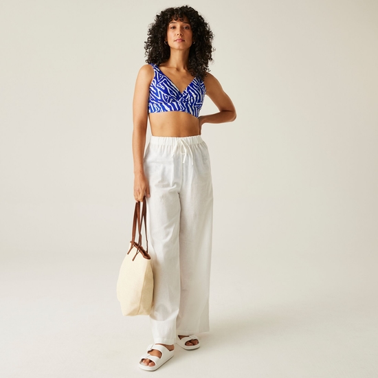Women's Paloma Bikini Top | Brightest Blue Abstract Print
