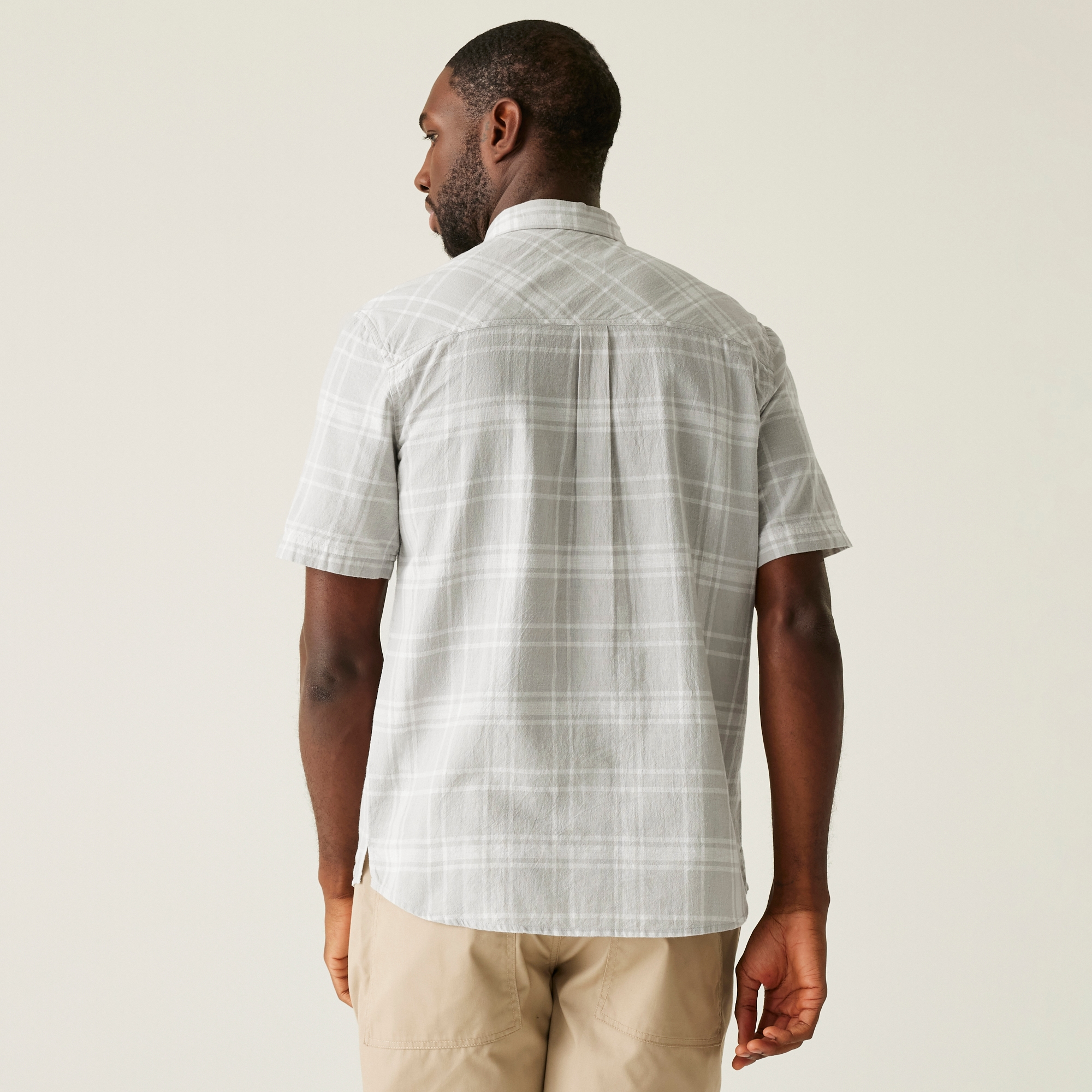 Men's Loran Short Sleeve Shirt | Silver Grey Check