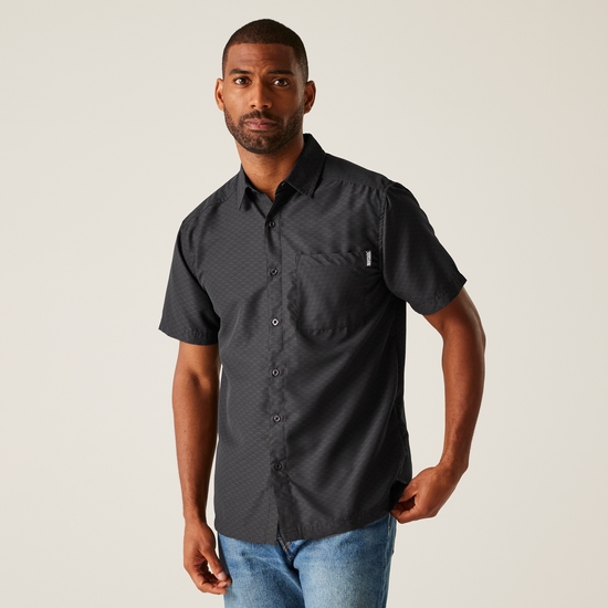 Men's Mindano IX Short Sleeve Shirt | Ash Triangle Print
