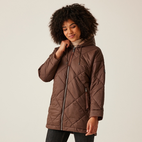 Women's Emila Quilted Jacket | Dark BrownWarm Taupe