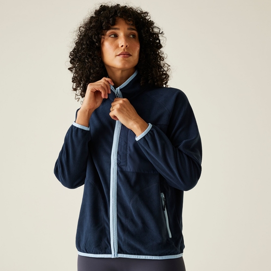 Women's Lilana Full Zip Fleece | Navy Chambray Blue