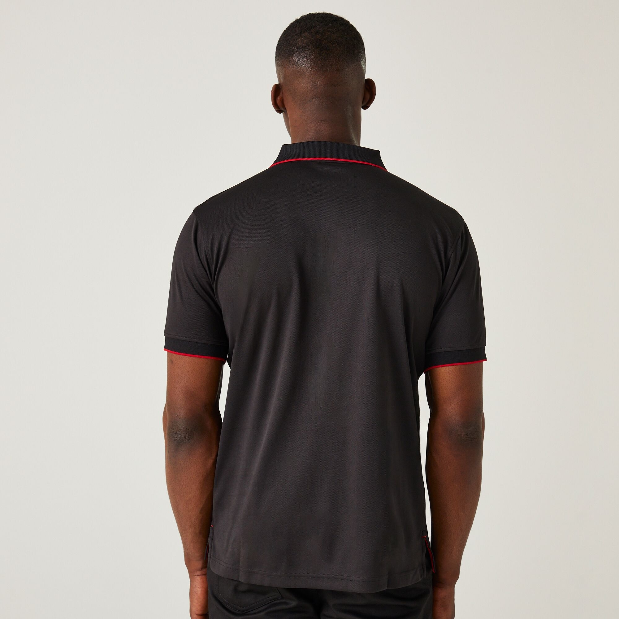 Men's Navigate Short Sleeve Polo Shirt | Black Classic Red