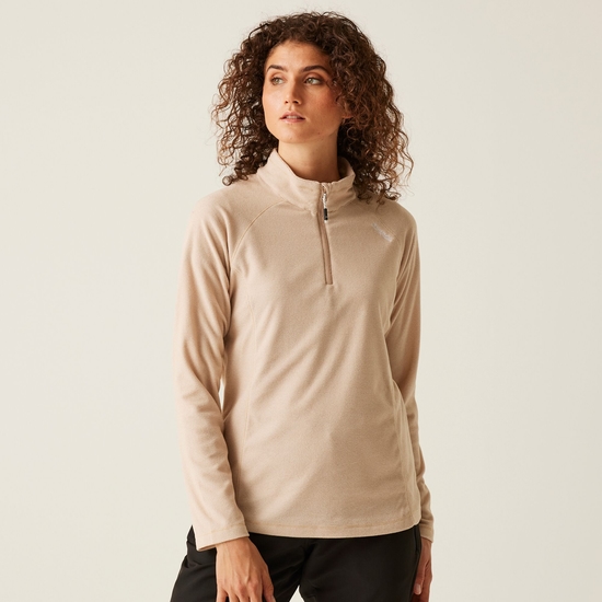 Women's Montes Lightweight Half-Zip Fleece | Warm Taupe Blanc De Blanc