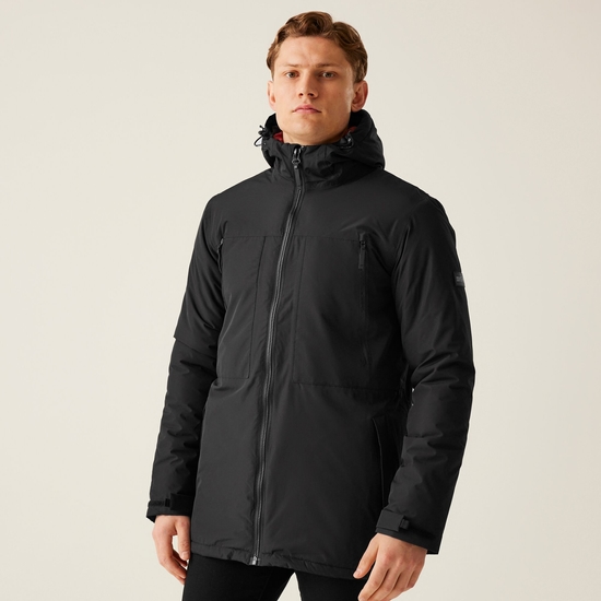 Men's Larrick Waterproof Insulated Jacket | Black Red Ochre