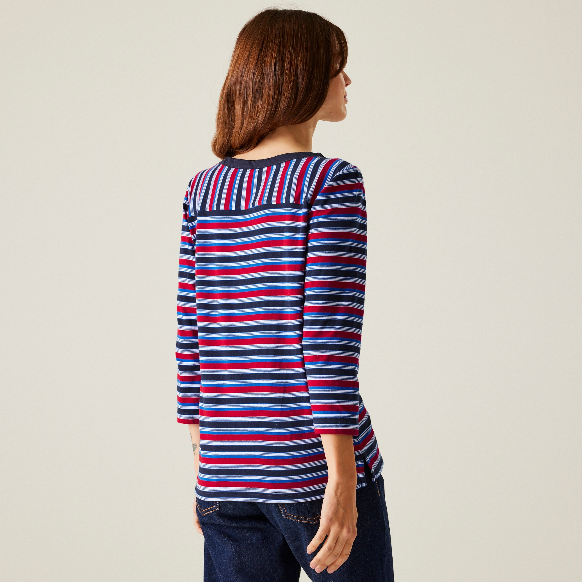Women's Bayletta II 3/4 Sleeve Top | Navy Multi Stripe