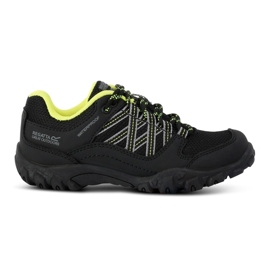 Kids' Edgepoint Waterproof Low Walking Shoes | Black Lime Punch