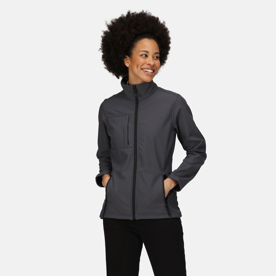 Women's Octagon II Printable 3 Layer Membrane Softshell Jacket | Seal Grey Black