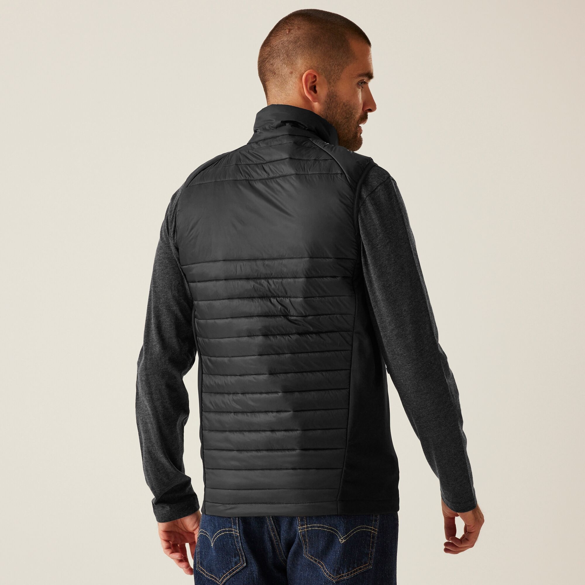 Men's Navigate Hybrid Bodywarmer | Black Seal Grey